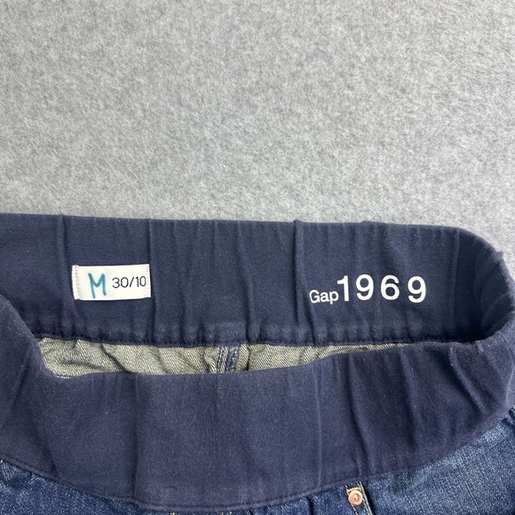 Gap 1969 Distressed Jean Skirt Stretch Waist Comfort Size 30/10 DP Bootcut - Picture 3 of 5